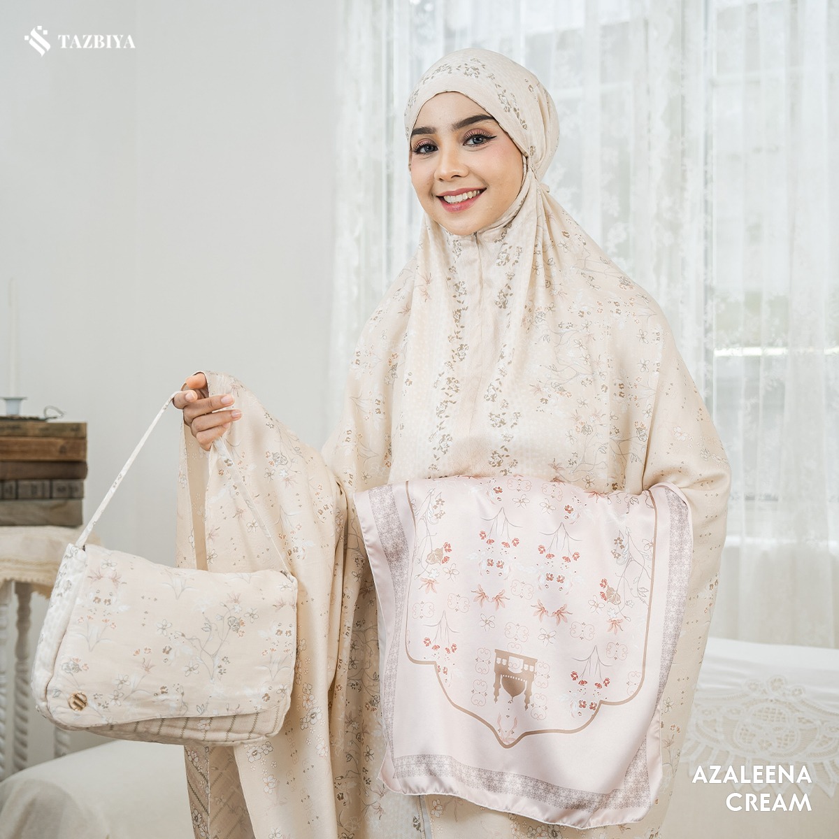 MUKENA TAZBIYA PREMIUM AZALEENA I Mukena Rayon Satin Jumbo Dewasa