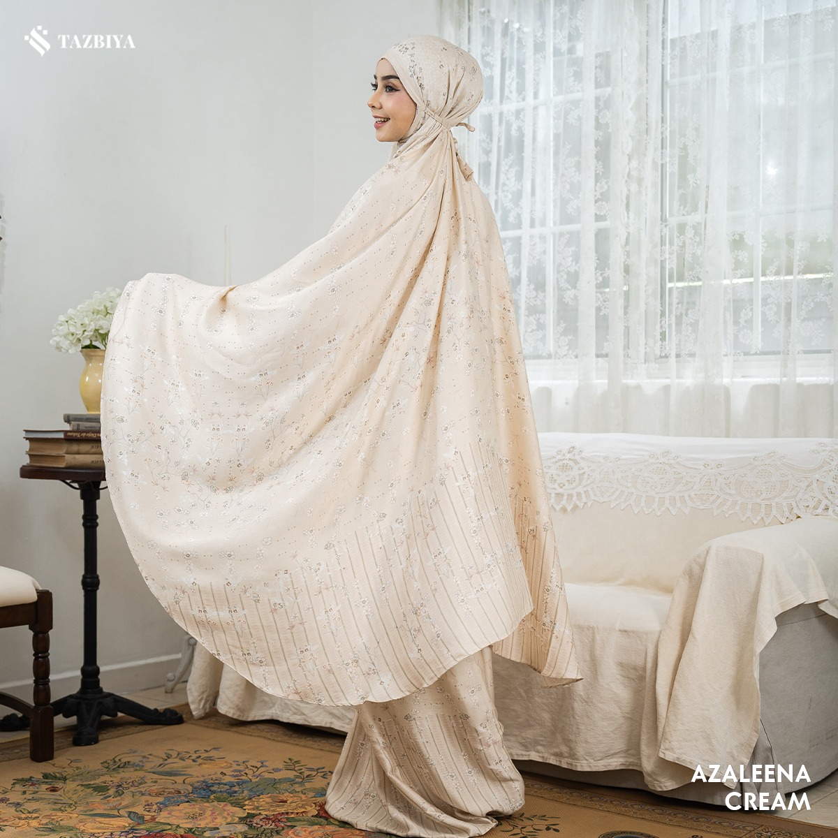 MUKENA TAZBIYA PREMIUM AZALEENA I Mukena Rayon Satin Jumbo Dewasa