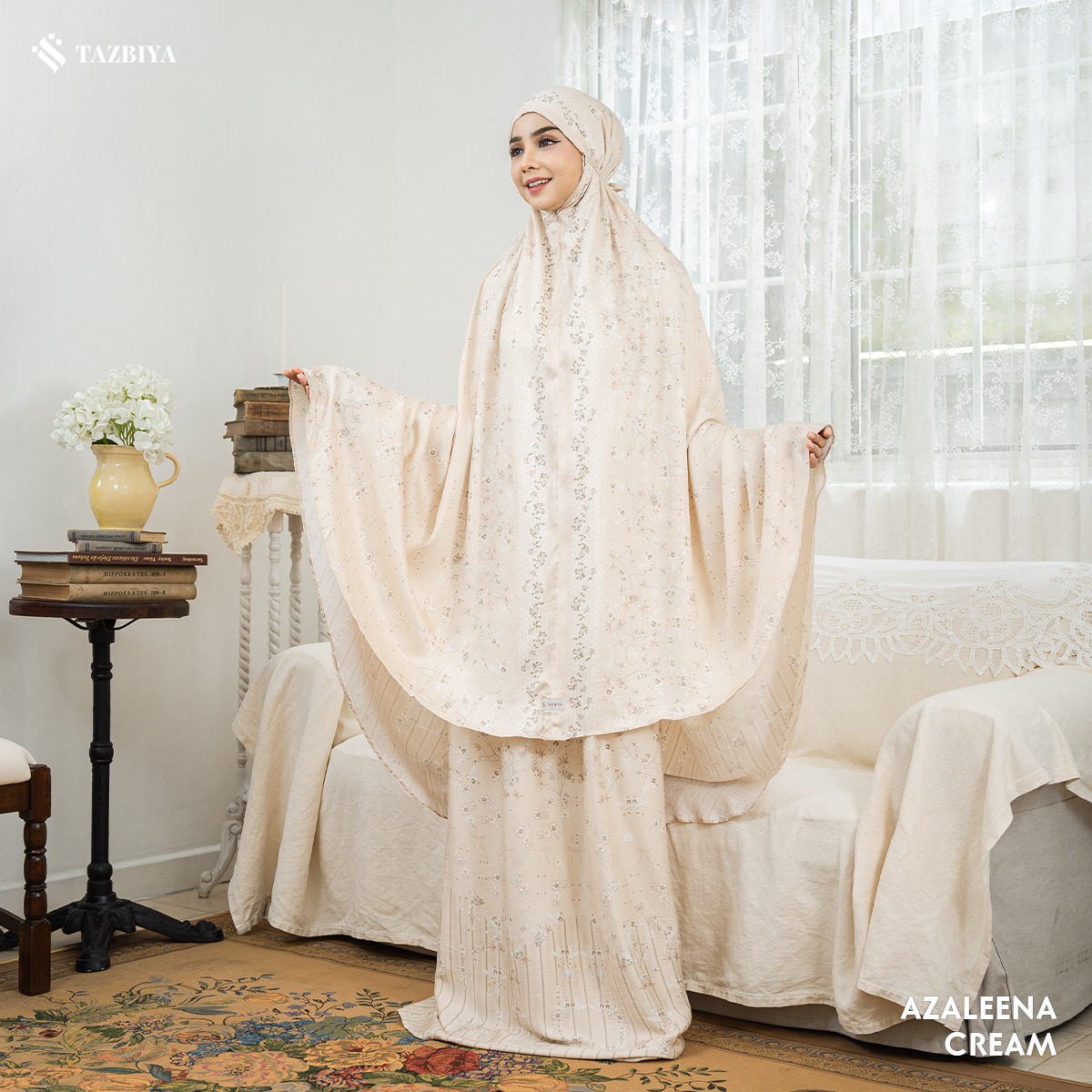 MUKENA TAZBIYA PREMIUM AZALEENA I Mukena Rayon Satin Jumbo Dewasa