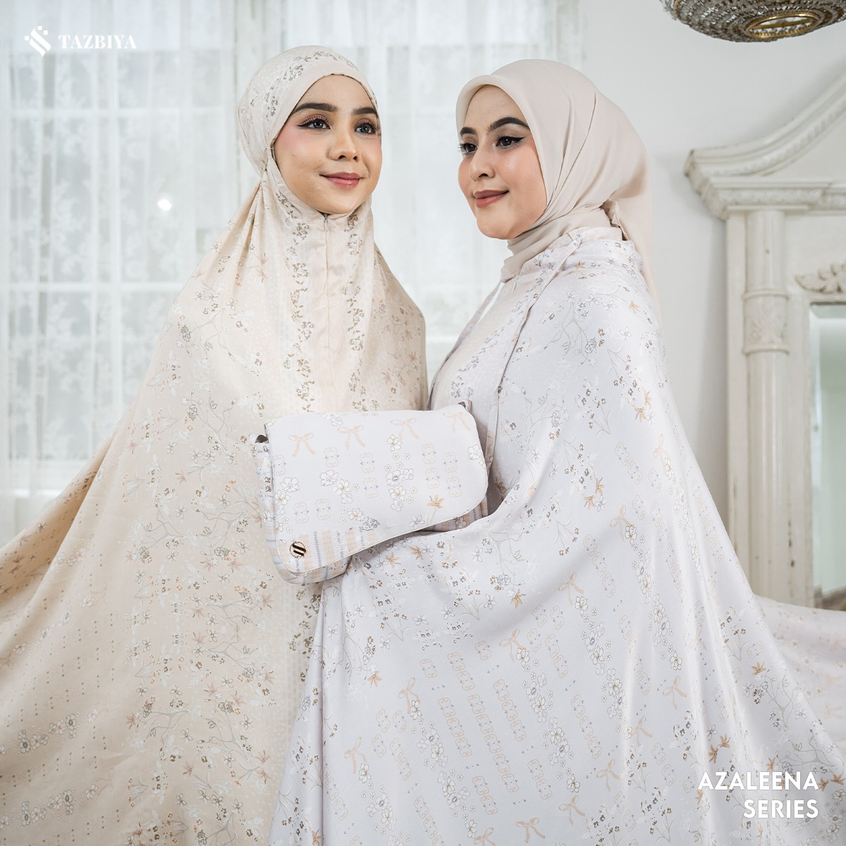 MUKENA TAZBIYA PREMIUM AZALEENA I Mukena Rayon Satin Jumbo Dewasa