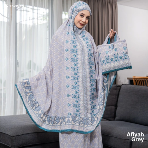 Image of MUKENA TAZBIYA X KEMISO SAJADAH RAYON AFIYAH SERIES ALLSIZE