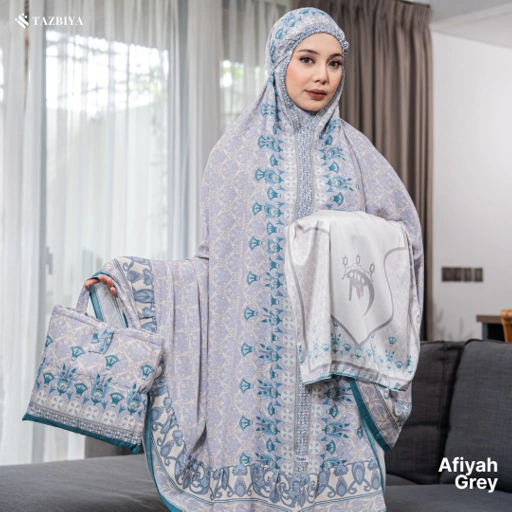 Image of MUKENA TAZBIYA X KEMISO SAJADAH RAYON AFIYAH SERIES ALLSIZE