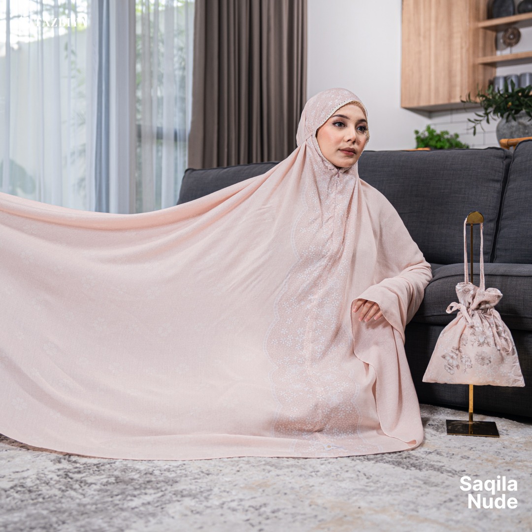 MUKENA TAZBIYA PREMIUM SAQILA I Mukena Rayon Premium Jumbo Dewasa