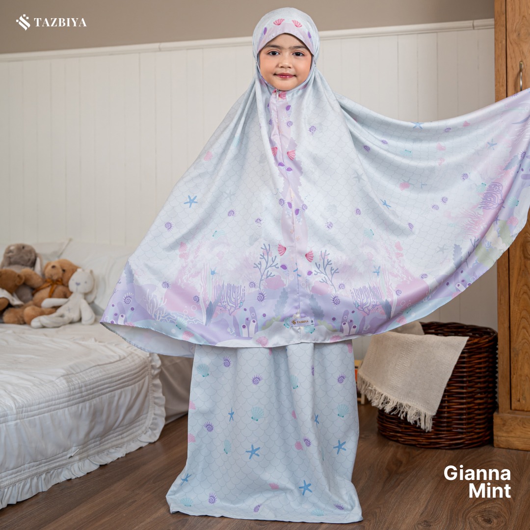TAZBIYA MUKENA ANAK COTTON GIANNA SERIES I Mukena Anak Motif TK SD SMP | Mukena Anak 4-14 Tahun