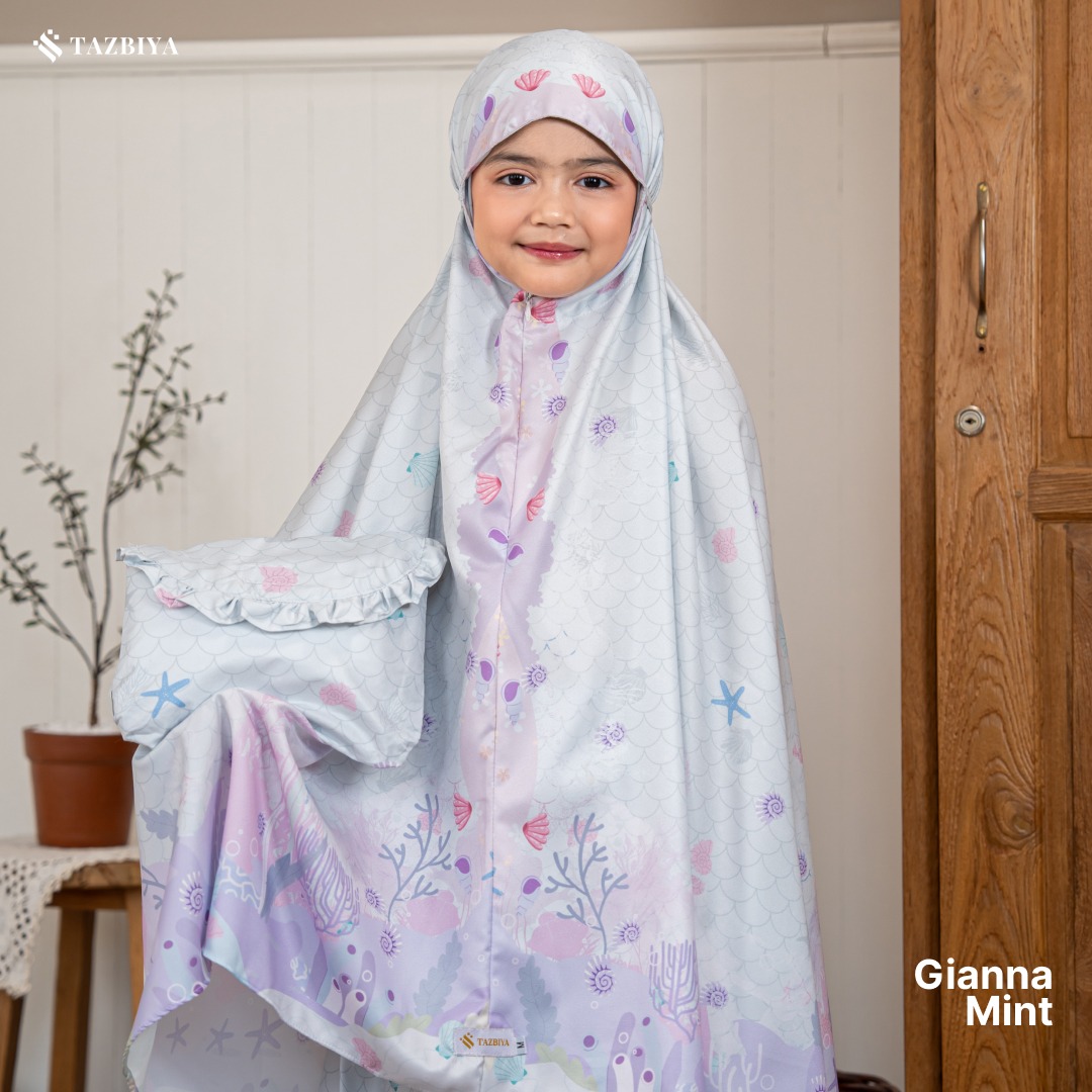 TAZBIYA MUKENA ANAK COTTON GIANNA SERIES I Mukena Anak Motif TK SD SMP | Mukena Anak 4-14 Tahun
