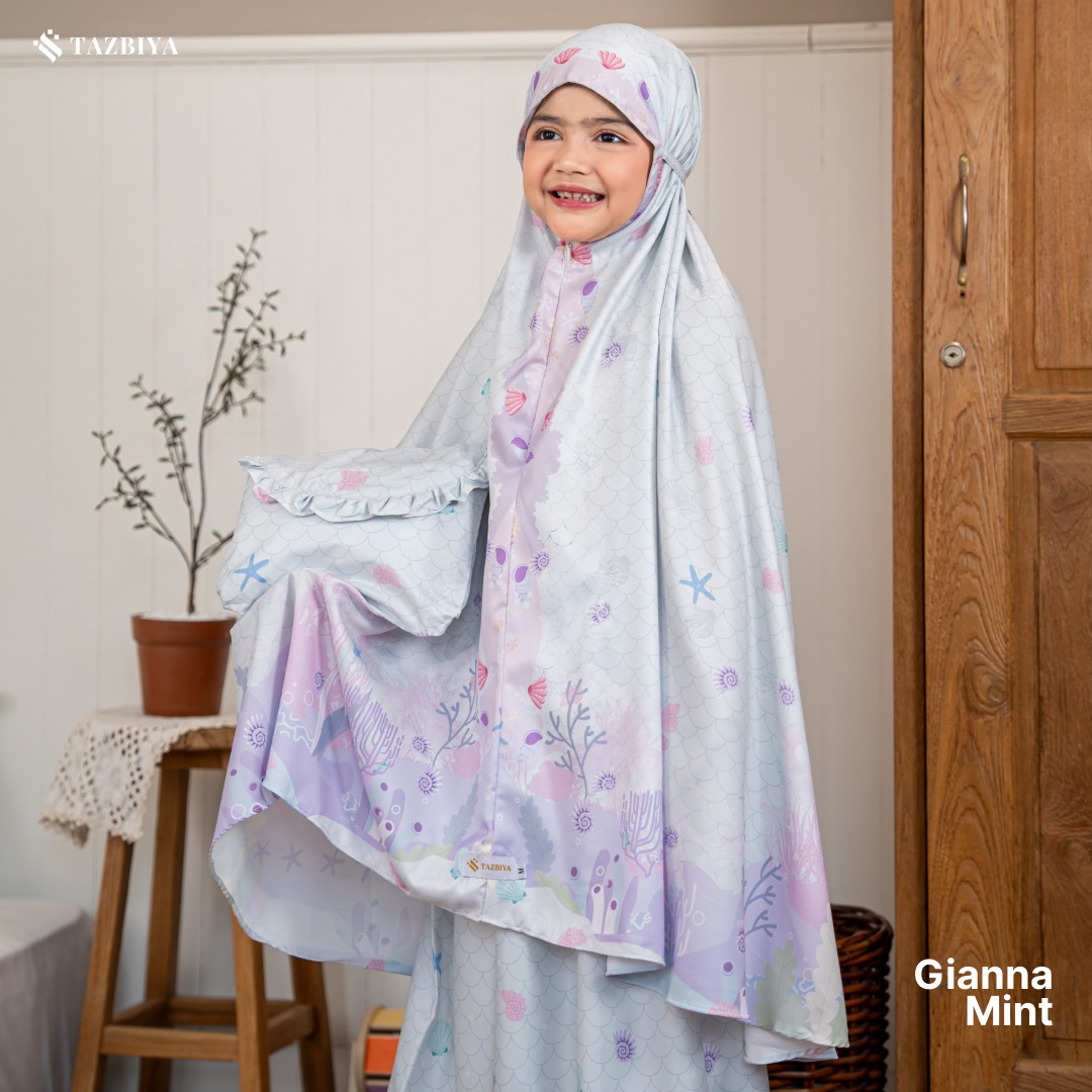 TAZBIYA MUKENA ANAK COTTON GIANNA SERIES I Mukena Anak Motif TK SD SMP | Mukena Anak 4-14 Tahun