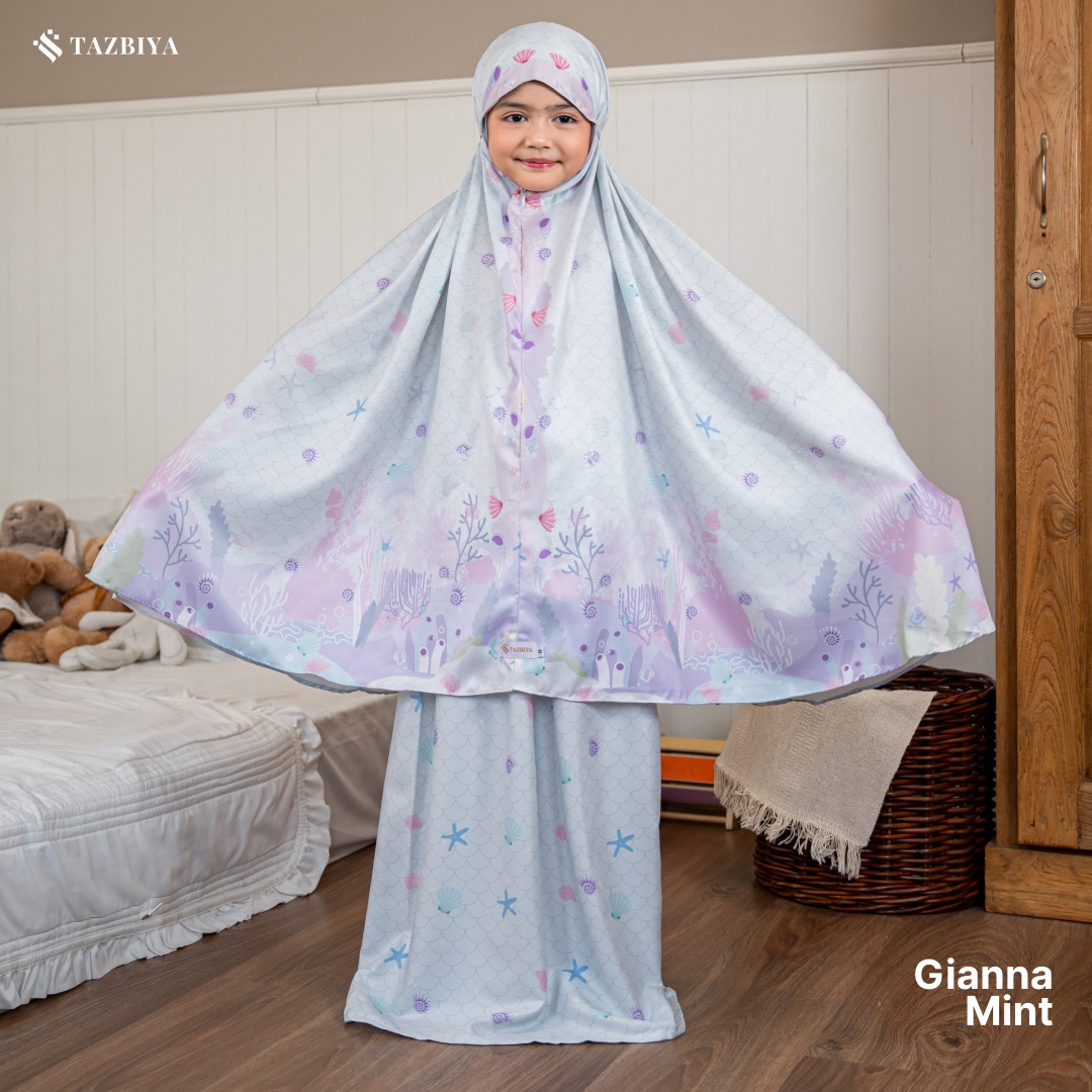TAZBIYA MUKENA ANAK COTTON GIANNA SERIES I Mukena Anak Motif TK SD SMP | Mukena Anak 4-14 Tahun