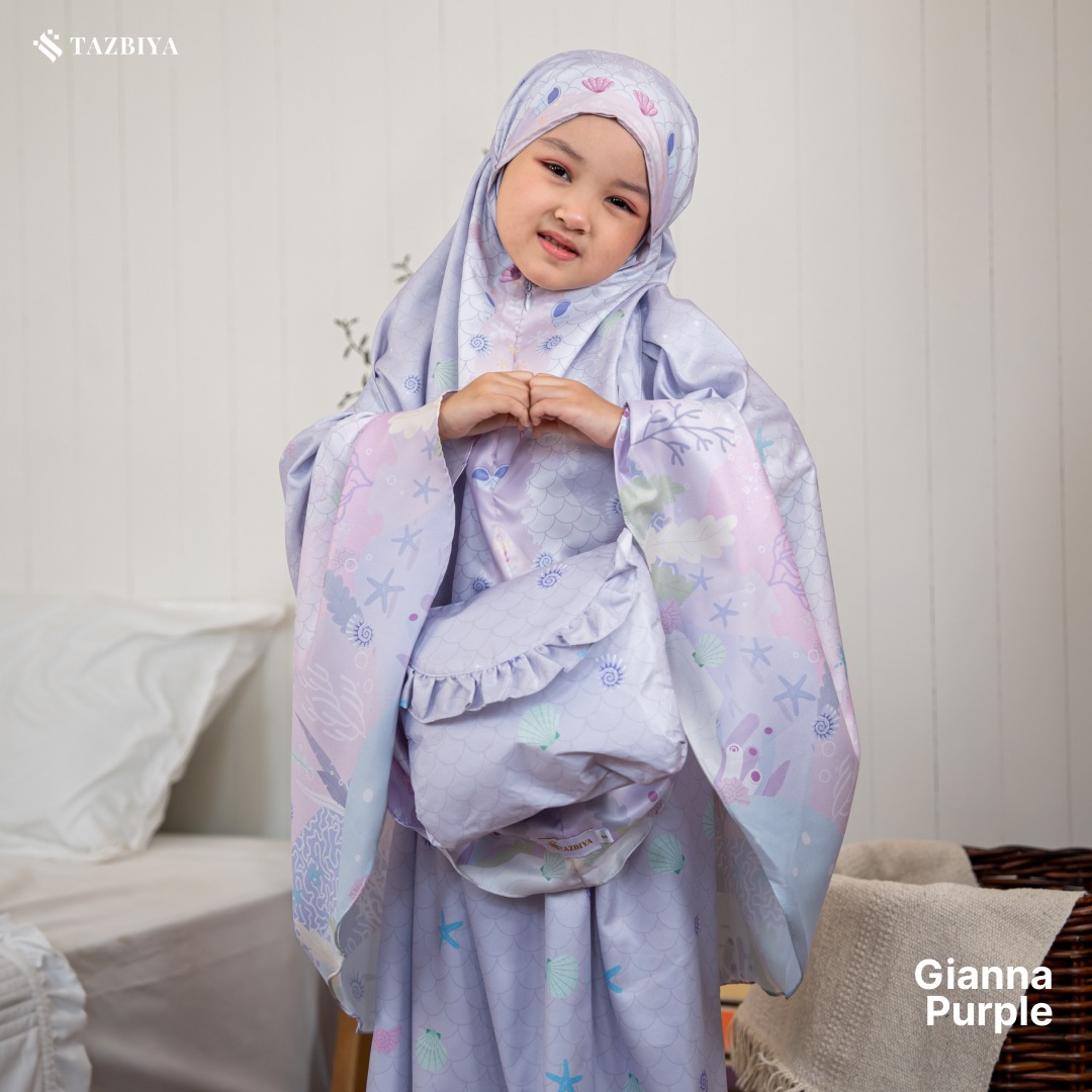 TAZBIYA MUKENA ANAK COTTON GIANNA SERIES I Mukena Anak Motif TK SD SMP | Mukena Anak 4-14 Tahun