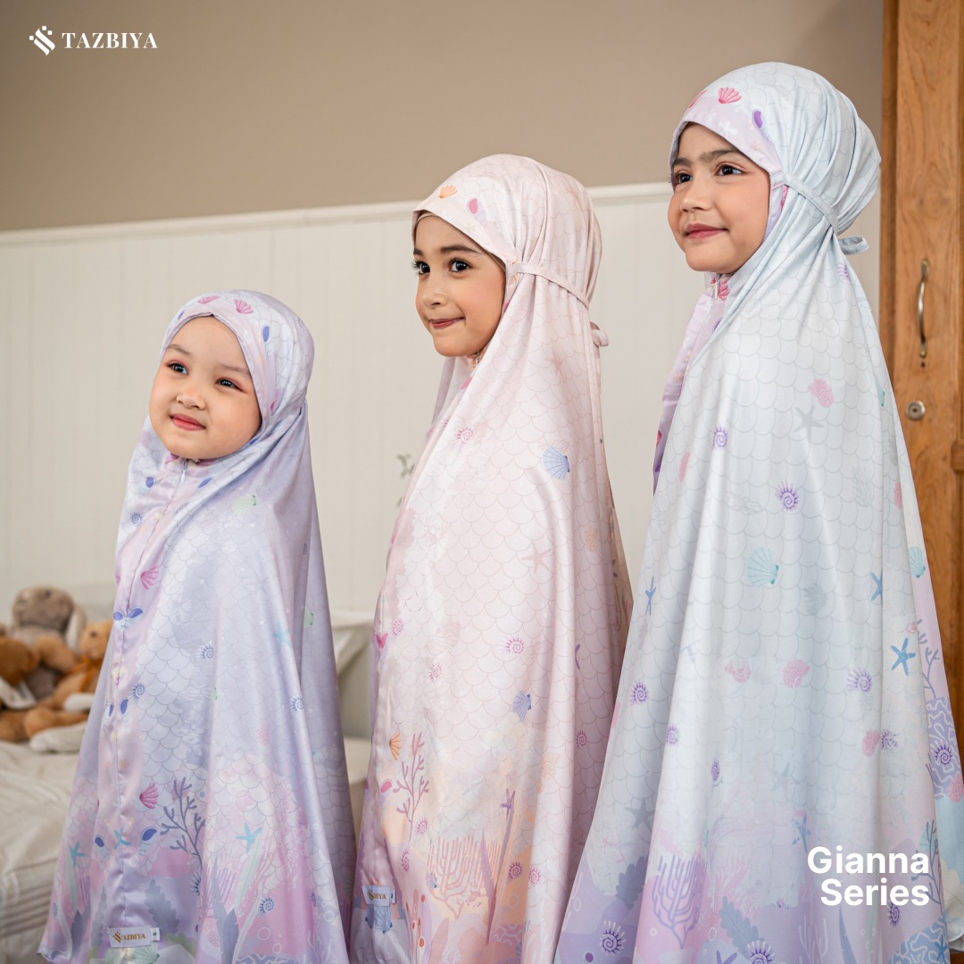 TAZBIYA MUKENA ANAK COTTON GIANNA SERIES I Mukena Anak Motif TK SD SMP | Mukena Anak 4-14 Tahun