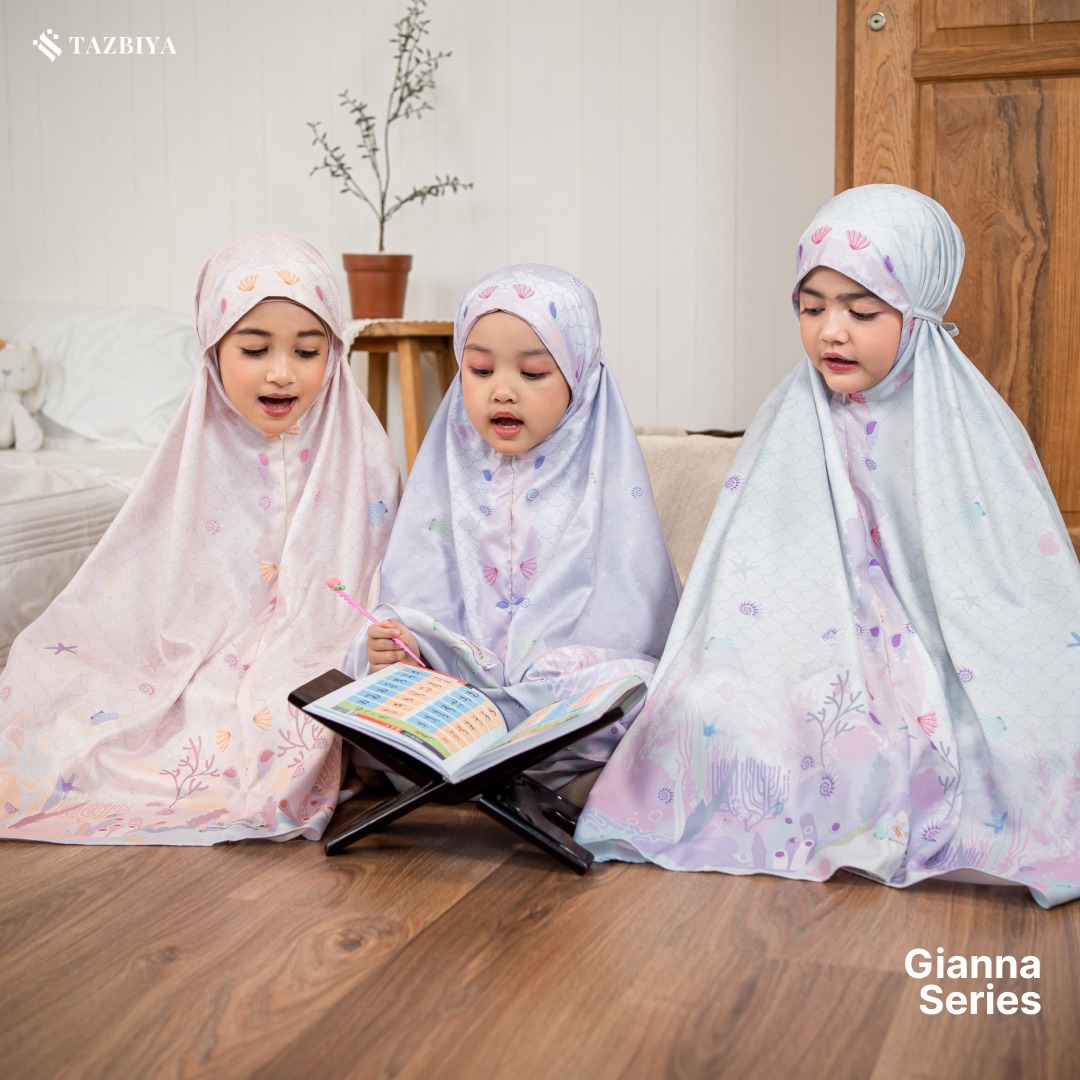 TAZBIYA MUKENA ANAK COTTON GIANNA SERIES I Mukena Anak Motif TK SD SMP | Mukena Anak 4-14 Tahun