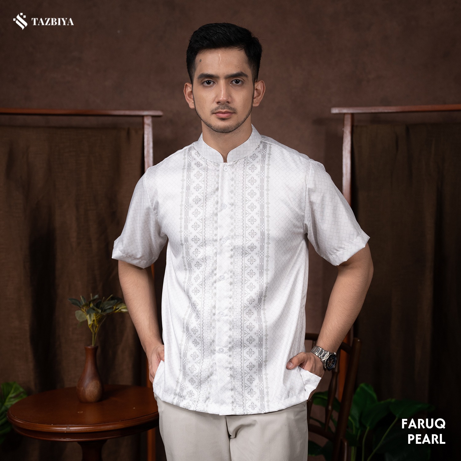 TAZBIYA KOKO DEWASA FARUQ SERIES | KOKO LENGAN PENDEK MOTIF | KOKO PRIA DEWASA | KEMEJA MUSLIM DEWASA MODERN