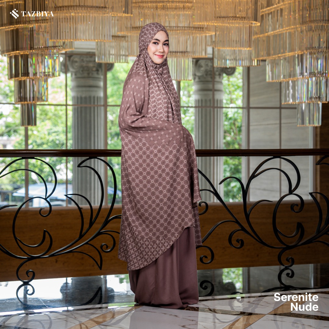 TAZBIYA SERENITE SERIES | MUKENA RAYON 2IN1 DEWASA MONOGRAM SERIES FREE SAJADAH