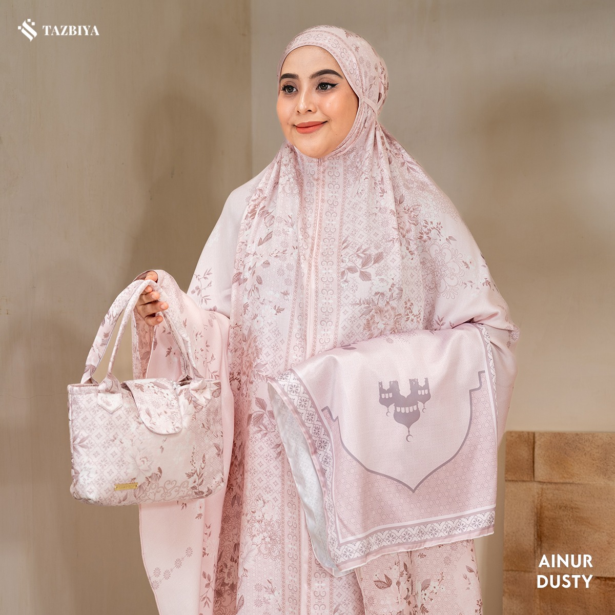 TAZBIYA MUKENA RAYON SATIN PREMIUM AINUR SERIES