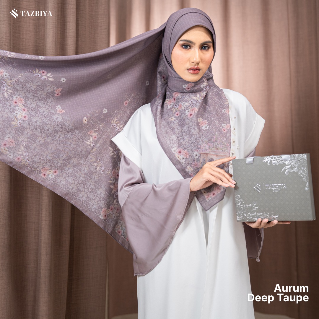 TAZBIYA SCARF - AURUM SERIES I TAZBIYA HIJAB VOAL MOTIF JAHIT TEPI 