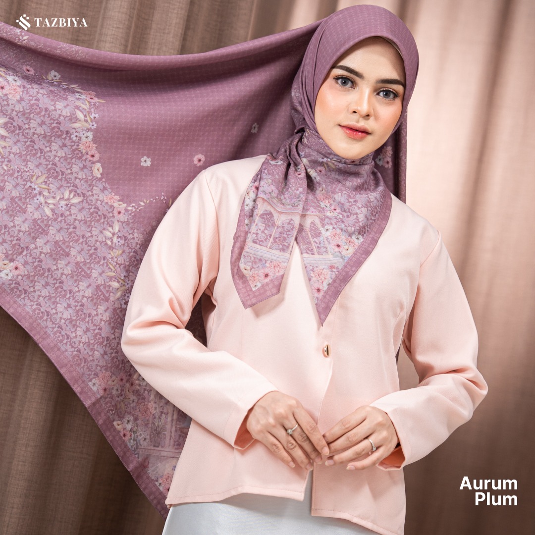 TAZBIYA SCARF - AURUM SERIES I TAZBIYA HIJAB VOAL MOTIF JAHIT TEPI 