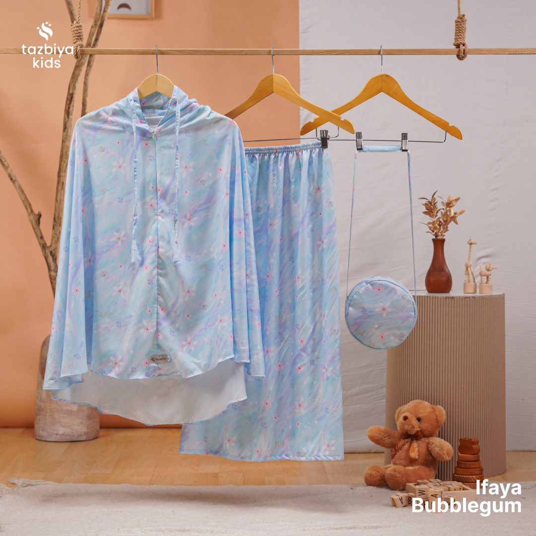 TAZBIYA MUKENA ANAK COTTON IFAYA SERIES | Mukena Anak Motif TK SD SMP | Mukena Anak 4-14 Tahun