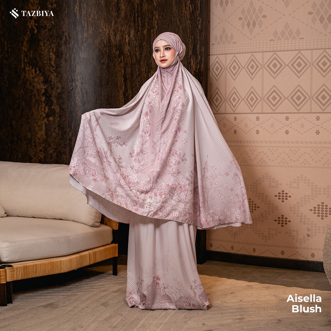 [NEW] TAZBIYA - Mukena Travel Premium 2in1 Sajadah Aisella Series (Mukena Travel Inovasi Bahan Halus Anti Berisik)