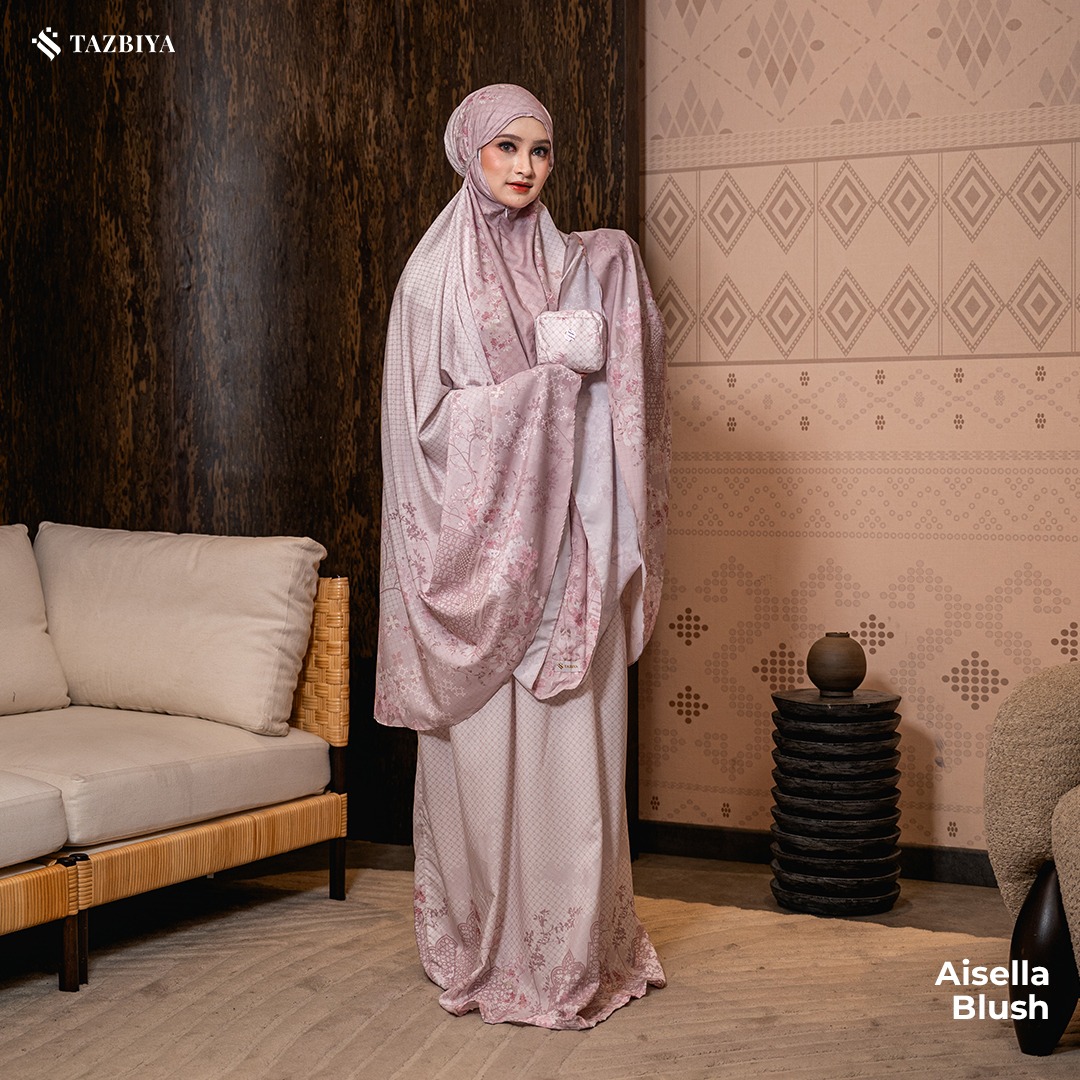 [NEW] TAZBIYA - Mukena Travel Premium 2in1 Sajadah Aisella Series (Mukena Travel Inovasi Bahan Halus Anti Berisik)