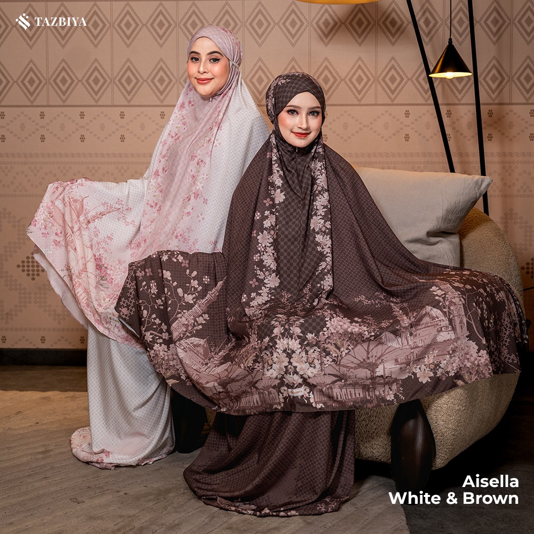 [NEW] TAZBIYA - Mukena Travel Premium 2in1 Sajadah Aisella Series (Mukena Travel Inovasi Bahan Halus Anti Berisik)