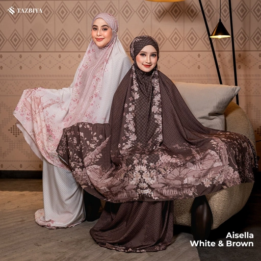 [NEW] TAZBIYA - Mukena Travel Premium 2in1 Sajadah Aisella Series (Mukena Travel Inovasi Bahan Halus Anti Berisik)