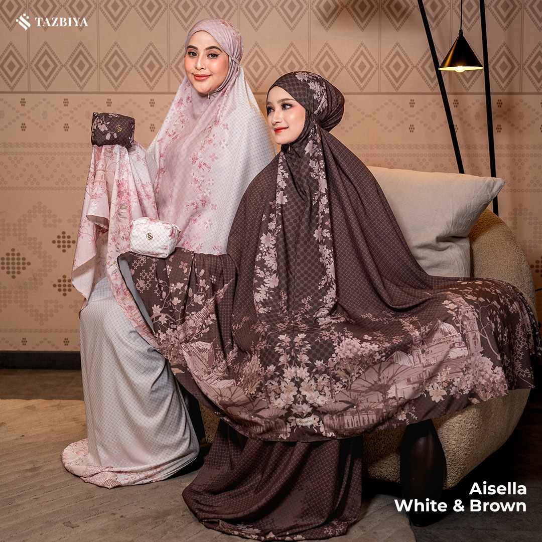 [NEW] TAZBIYA - Mukena Travel Premium 2in1 Sajadah Aisella Series (Mukena Travel Inovasi Bahan Halus Anti Berisik)