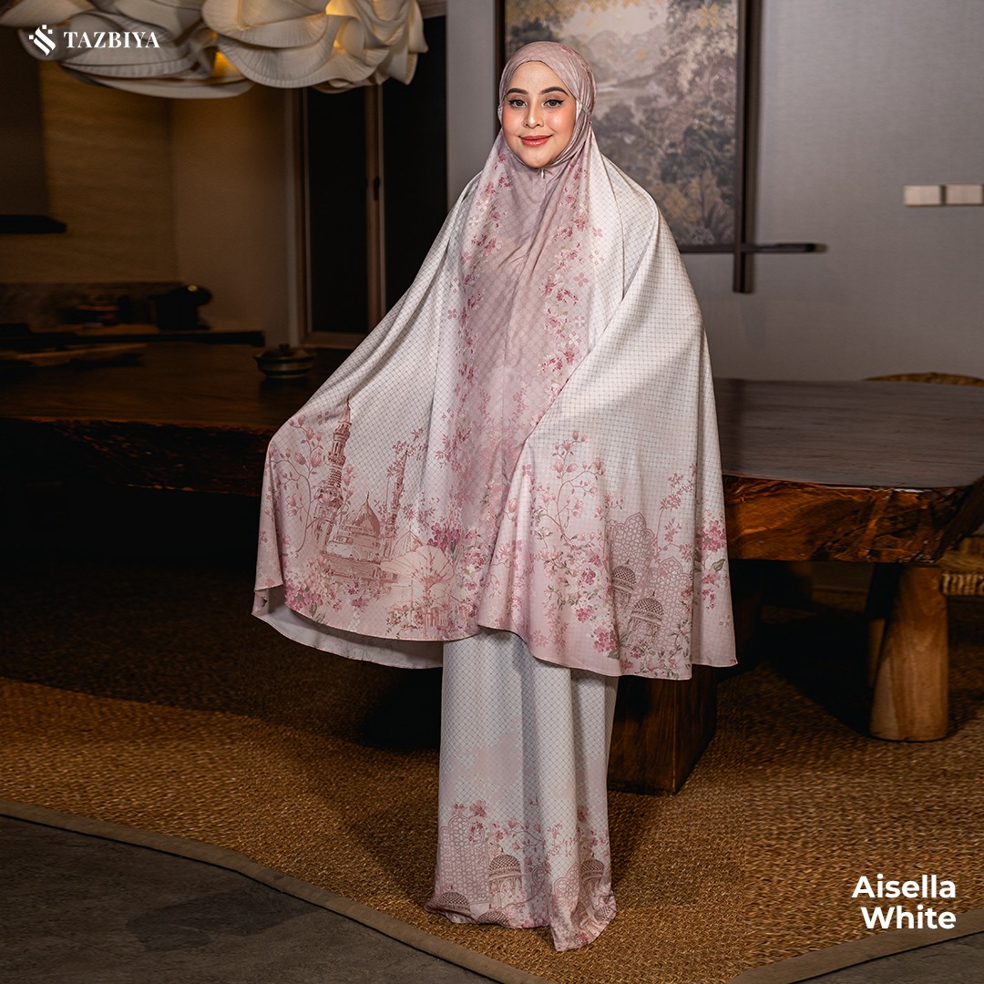 [NEW] TAZBIYA - Mukena Travel Premium 2in1 Sajadah Aisella Series (Mukena Travel Inovasi Bahan Halus Anti Berisik)