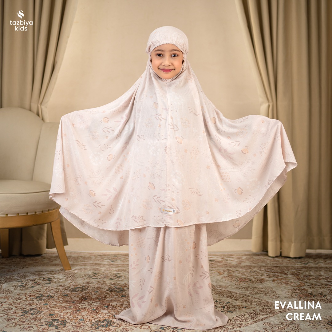 TAZBIYA MUKENA ANAK RAYON EVALLINA I Mukena Anak Motif TK SD SMP | Mukena Anak 4-14 Tahun