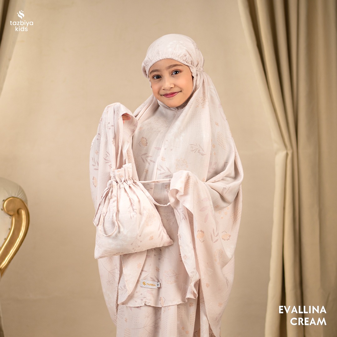 TAZBIYA MUKENA ANAK RAYON EVALLINA I Mukena Anak Motif TK SD SMP | Mukena Anak 4-14 Tahun