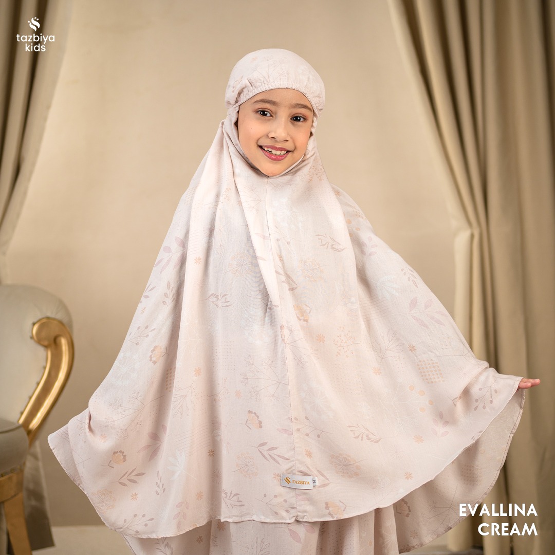 TAZBIYA MUKENA ANAK RAYON EVALLINA I Mukena Anak Motif TK SD SMP | Mukena Anak 4-14 Tahun
