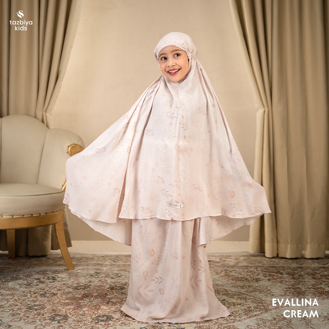 TAZBIYA MUKENA ANAK RAYON EVALLINA I Mukena Anak Motif TK SD SMP | Mukena Anak 4-14 Tahun