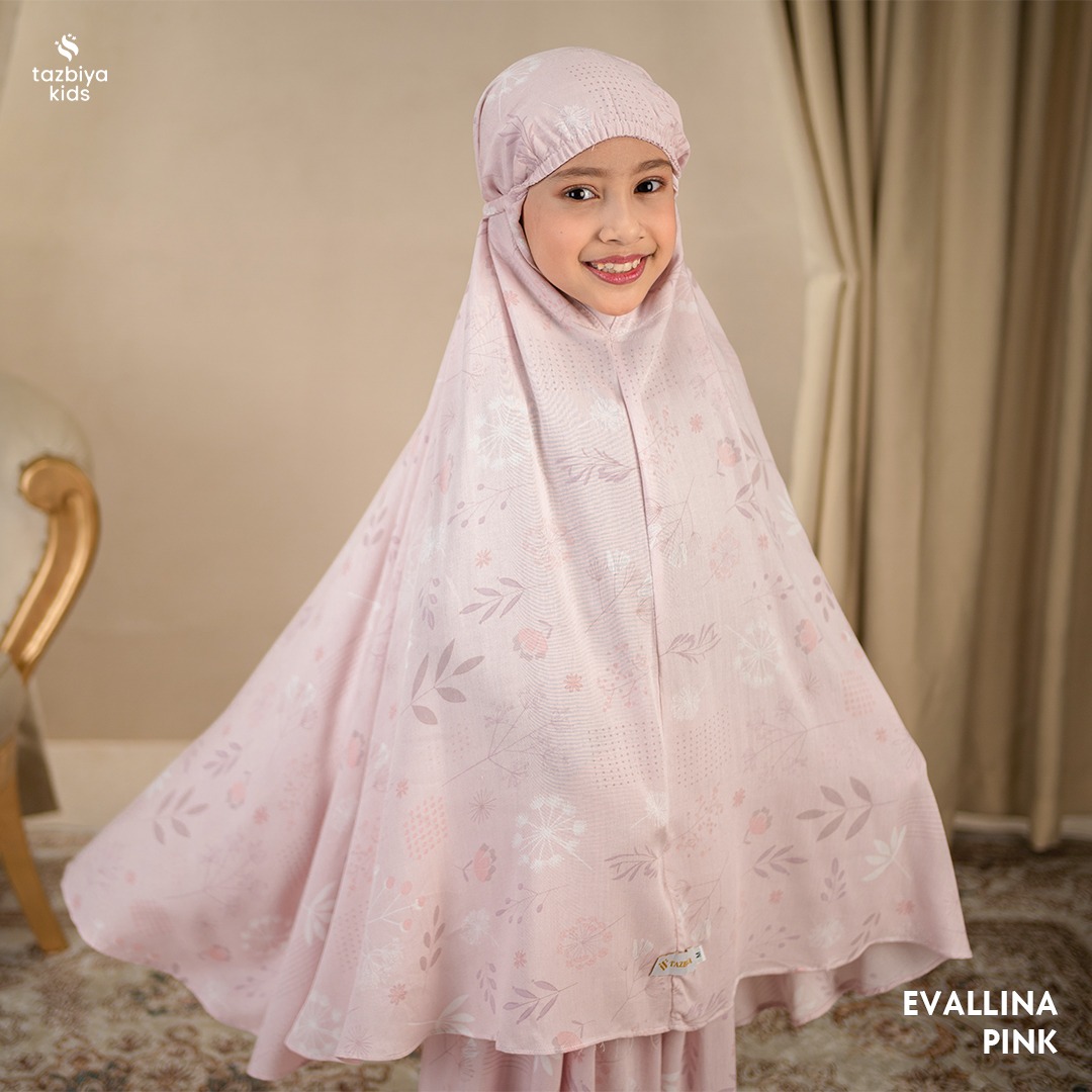 TAZBIYA MUKENA ANAK RAYON EVALLINA I Mukena Anak Motif TK SD SMP | Mukena Anak 4-14 Tahun