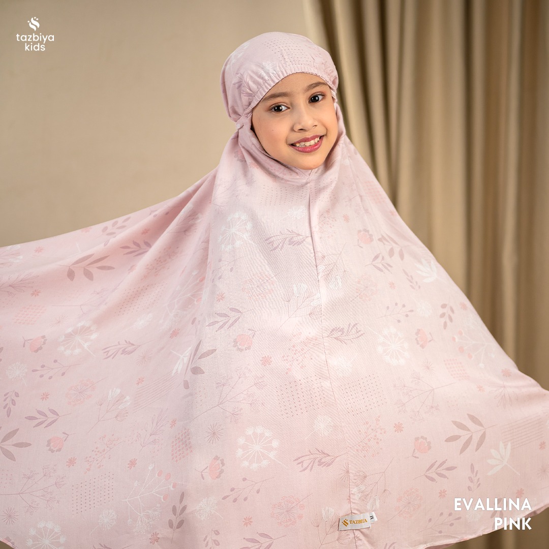 TAZBIYA MUKENA ANAK RAYON EVALLINA I Mukena Anak Motif TK SD SMP | Mukena Anak 4-14 Tahun