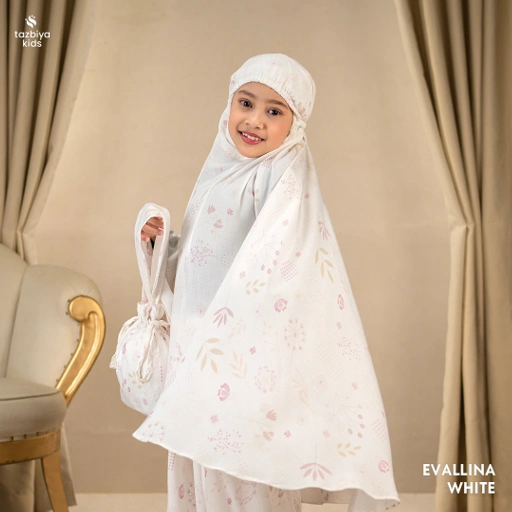 Image of TAZBIYA MUKENA ANAK RAYON EVALLINA I Mukena Anak Motif TK SD SMP | Mukena Anak 4-14 Tahun