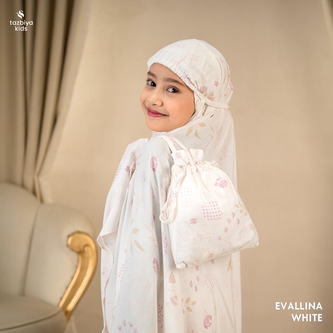 TAZBIYA MUKENA ANAK RAYON EVALLINA I Mukena Anak Motif TK SD SMP | Mukena Anak 4-14 Tahun