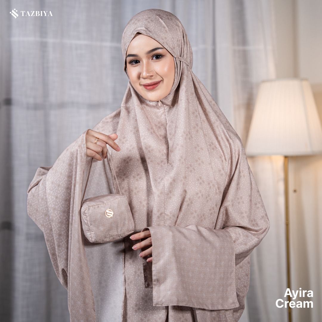 TAZBIYA MUKENA TRAVEL 2IN1 AYIRA SERIES | Mukena Travel Dewasa Motif