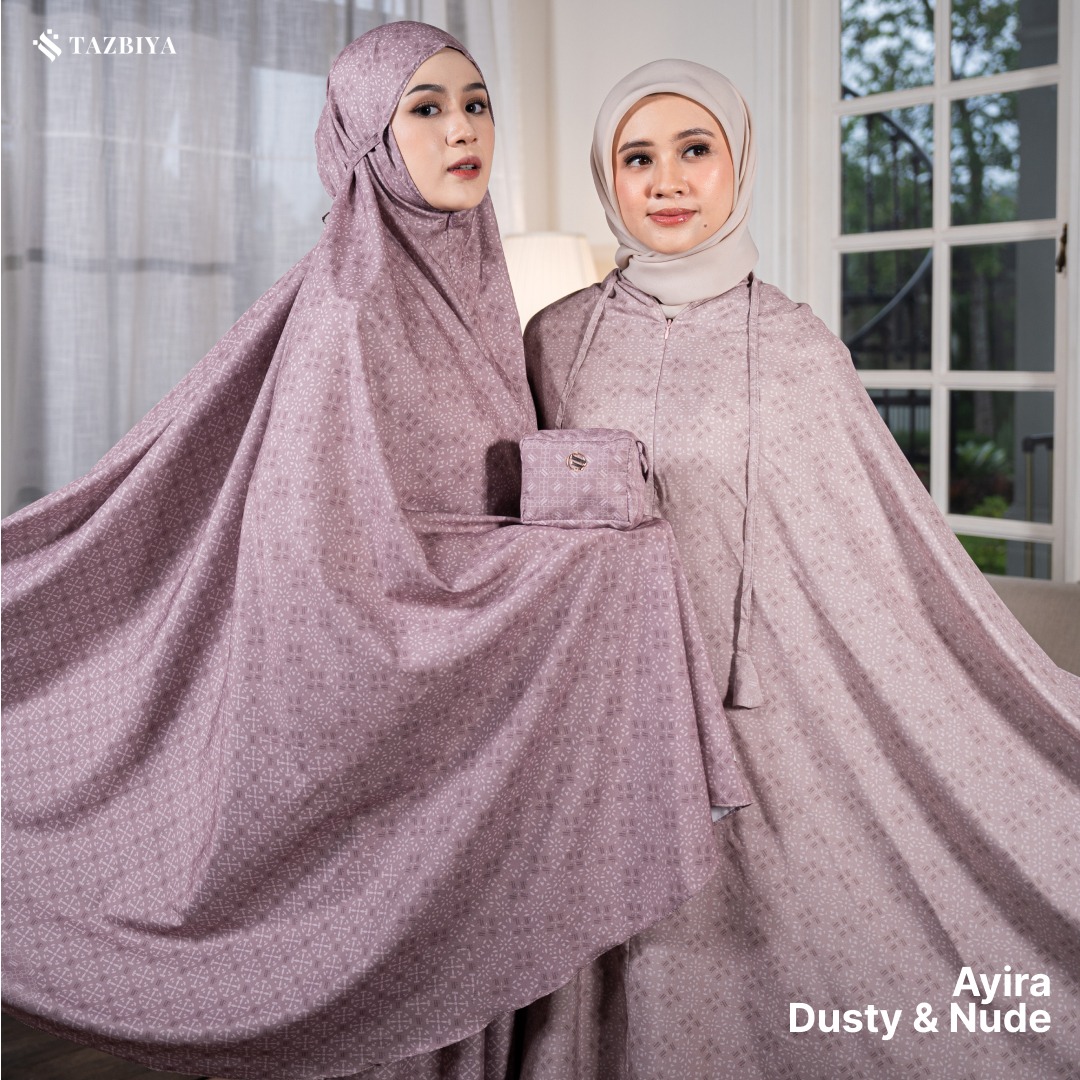 TAZBIYA MUKENA TRAVEL 2IN1 AYIRA SERIES | Mukena Travel Dewasa Motif