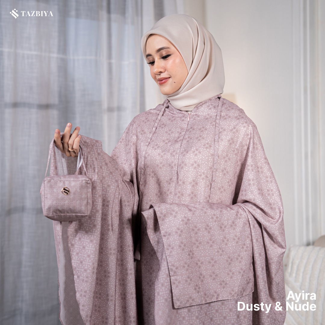 TAZBIYA MUKENA TRAVEL 2IN1 AYIRA SERIES | Mukena Travel Dewasa Motif