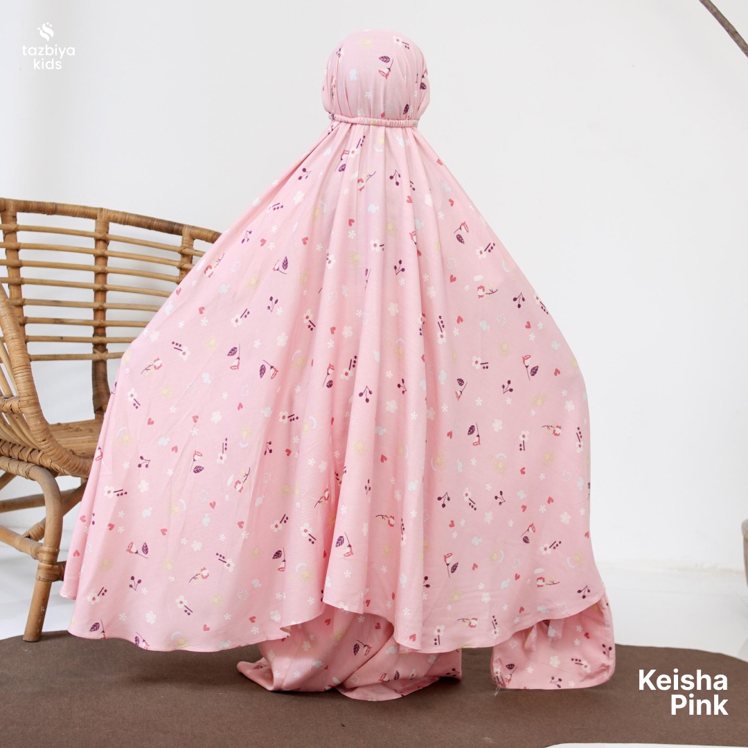 TAZBIYA MUKENA ANAK RAYON KEISHA I Mukena Anak Motif TK SD SMP | Mukena Anak 4-14 Tahun