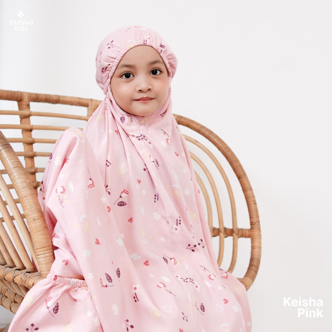 TAZBIYA MUKENA ANAK RAYON KEISHA I Mukena Anak Motif TK SD SMP | Mukena Anak 4-14 Tahun