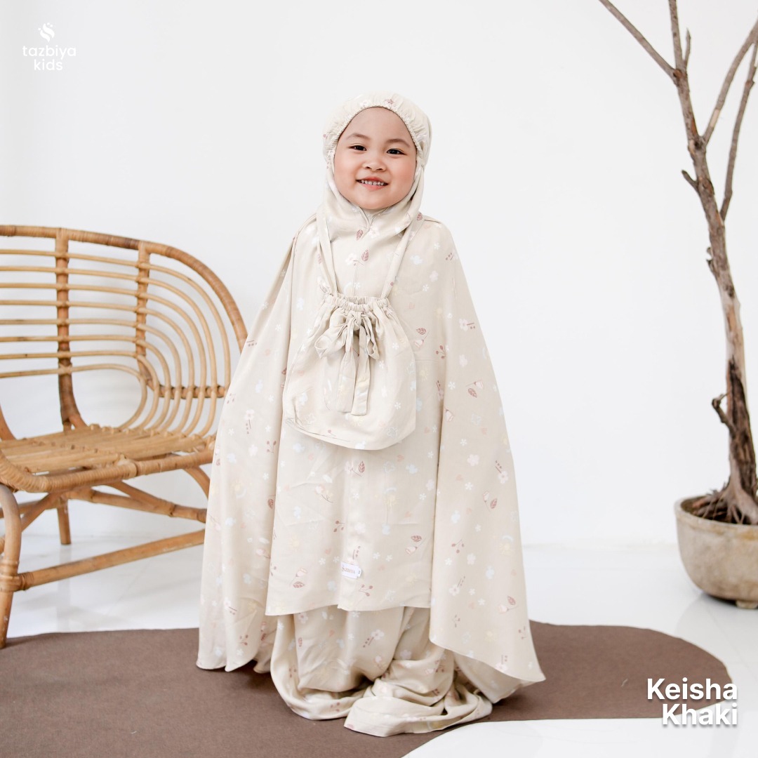 TAZBIYA MUKENA ANAK RAYON KEISHA I Mukena Anak Motif TK SD SMP | Mukena Anak 4-14 Tahun