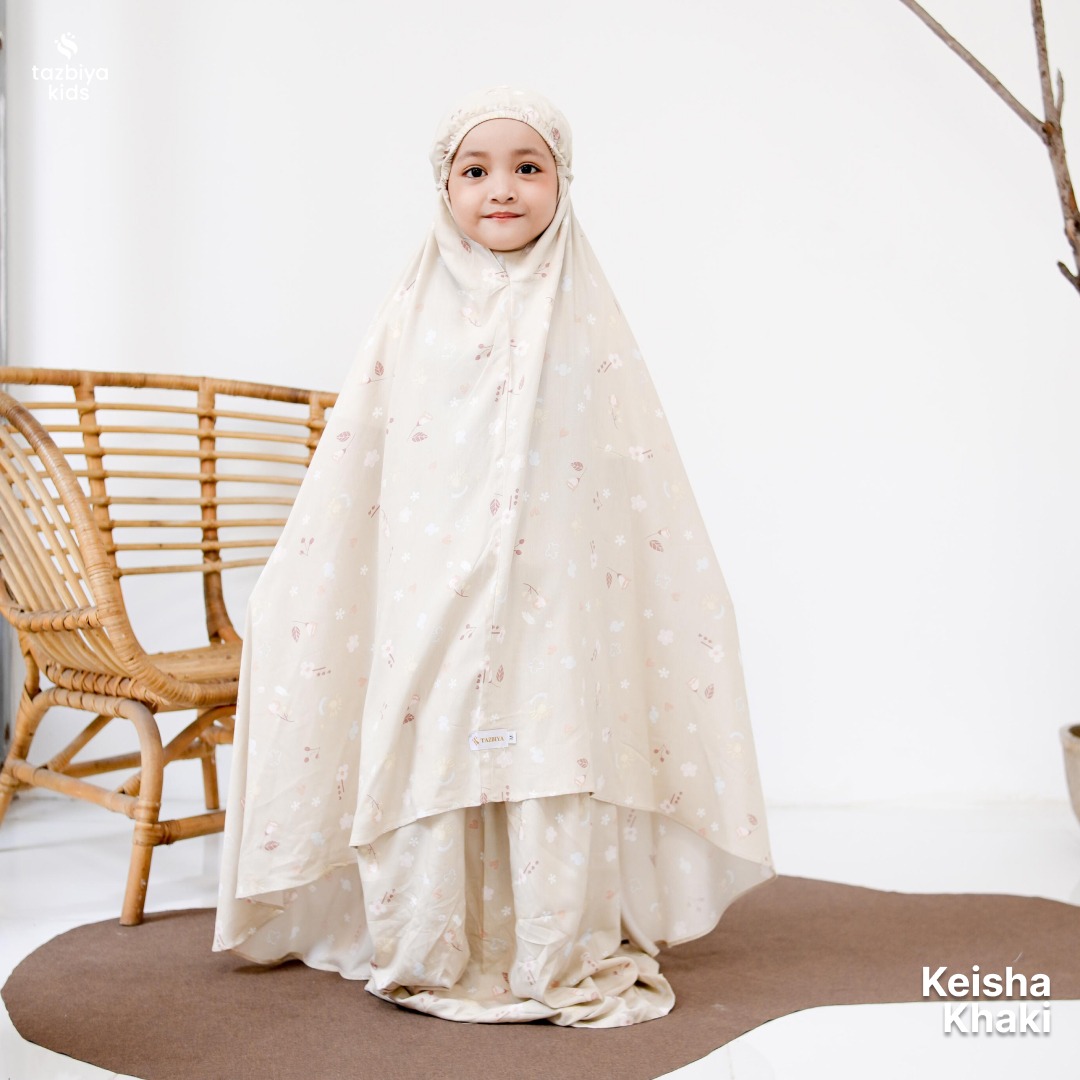 TAZBIYA MUKENA ANAK RAYON KEISHA I Mukena Anak Motif TK SD SMP | Mukena Anak 4-14 Tahun
