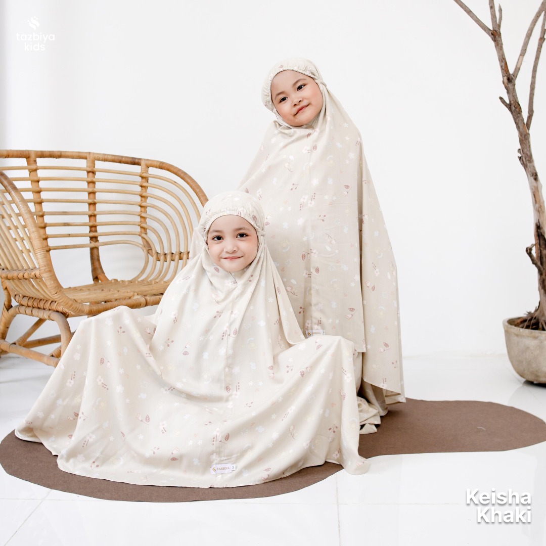 TAZBIYA MUKENA ANAK RAYON KEISHA I Mukena Anak Motif TK SD SMP | Mukena Anak 4-14 Tahun