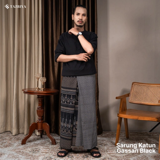 Image of TAZBIYA PRAYER-SET SARUNG KATUN GASSAN SERIES I SARUNG LAKI LAKI DEWASA MOTIF