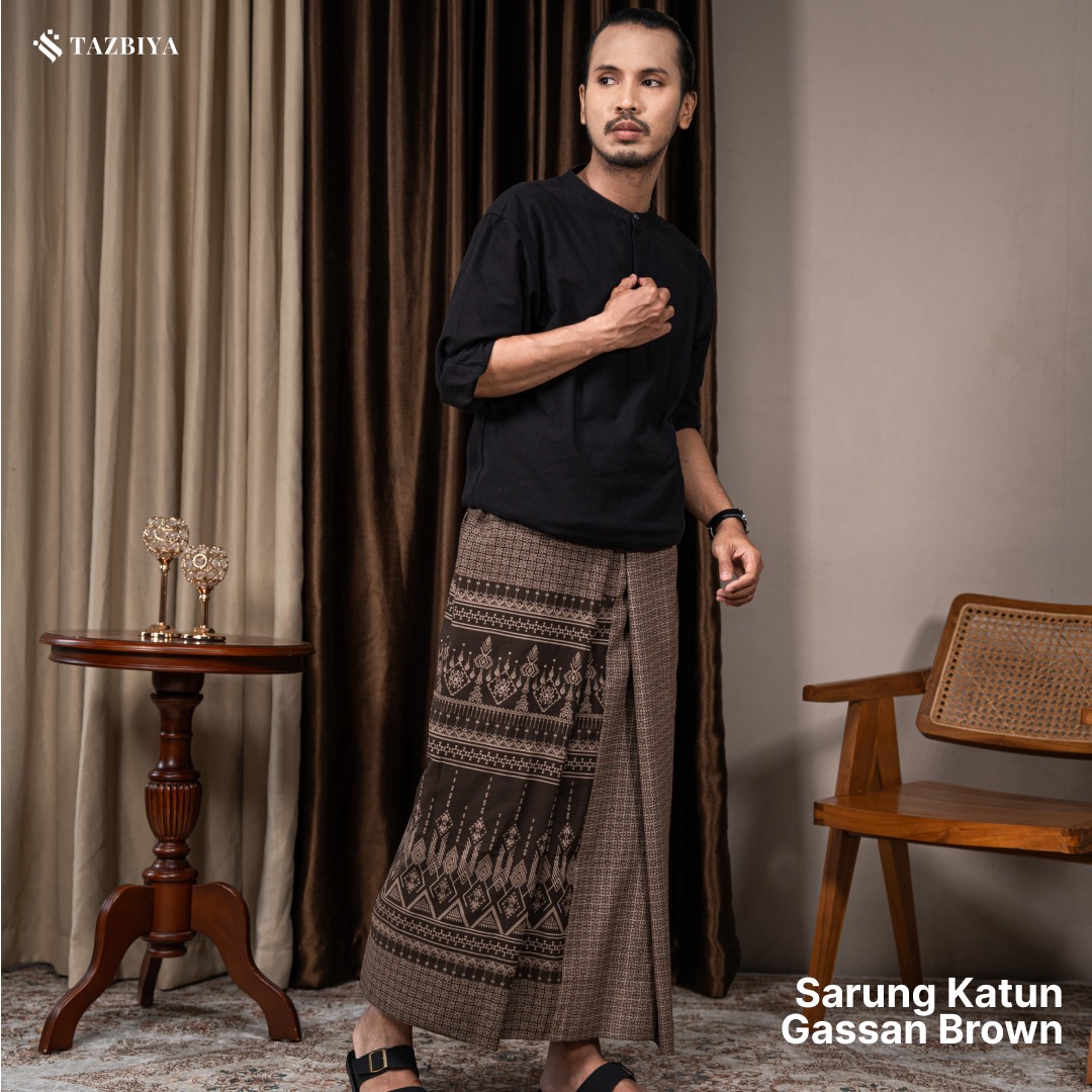 TAZBIYA PRAYER-SET SARUNG KATUN GASSAN SERIES I SARUNG LAKI LAKI DEWASA MOTIF