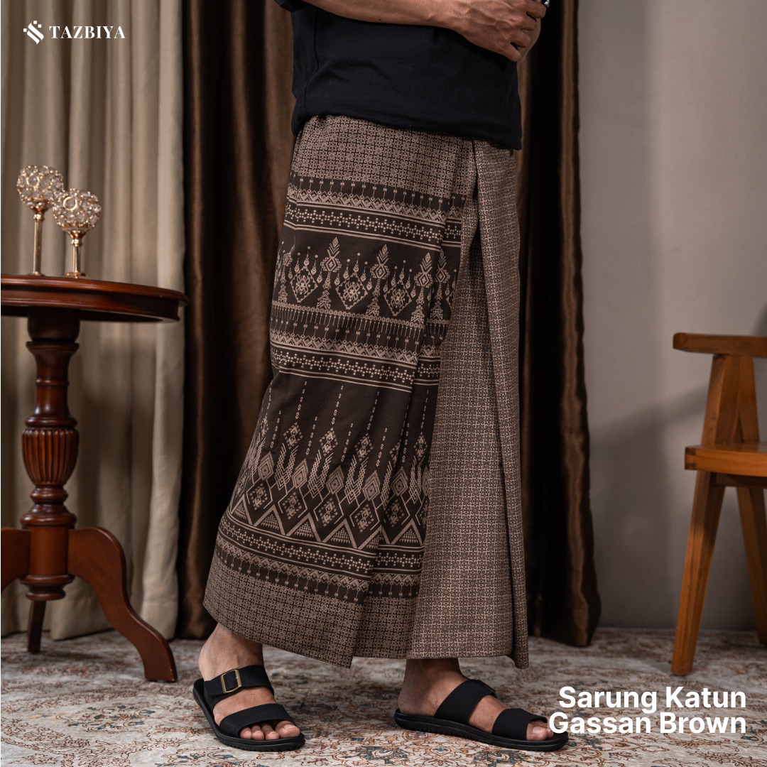 TAZBIYA PRAYER-SET SARUNG KATUN GASSAN SERIES I SARUNG LAKI LAKI DEWASA MOTIF