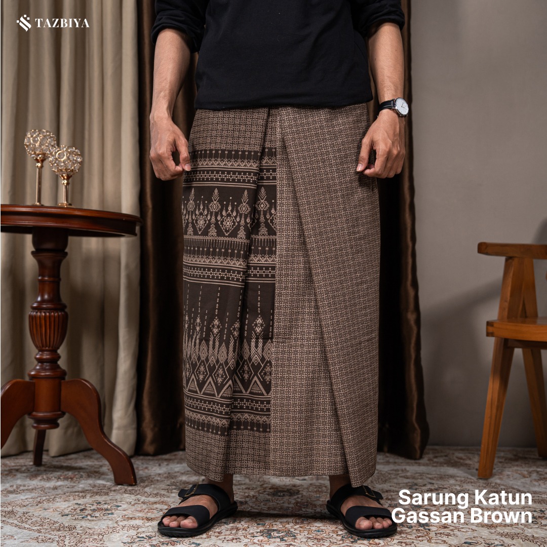 TAZBIYA PRAYER-SET SARUNG KATUN GASSAN SERIES I SARUNG LAKI LAKI DEWASA MOTIF