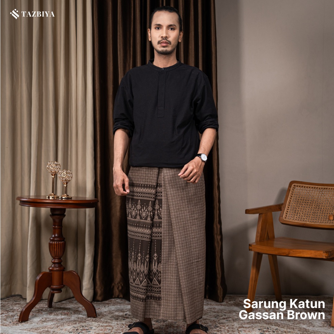 TAZBIYA PRAYER-SET SARUNG KATUN GASSAN SERIES I SARUNG LAKI LAKI DEWASA MOTIF