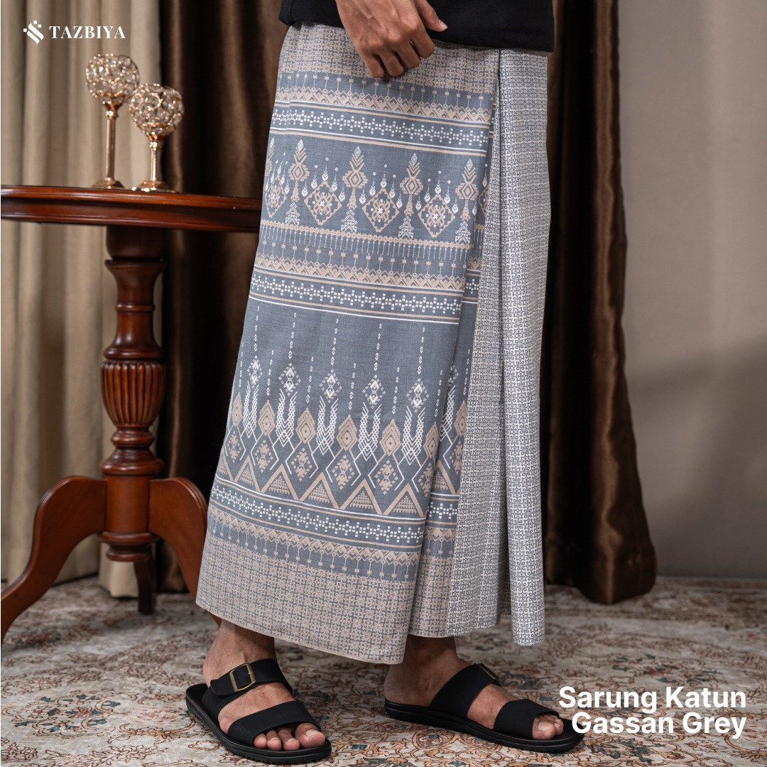 TAZBIYA PRAYER-SET SARUNG KATUN GASSAN SERIES I SARUNG LAKI LAKI DEWASA MOTIF