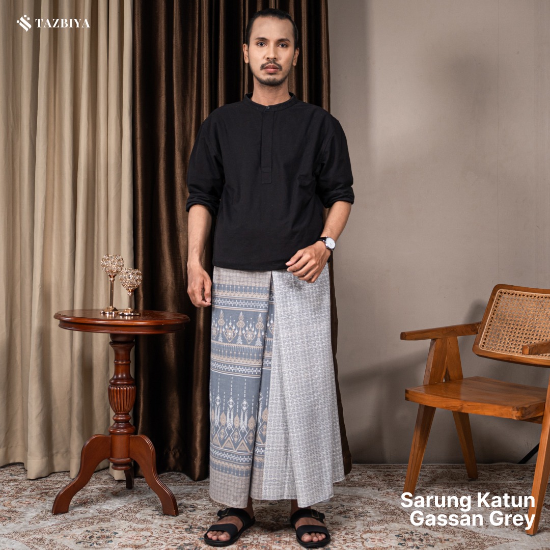 TAZBIYA PRAYER-SET SARUNG KATUN GASSAN SERIES I SARUNG LAKI LAKI DEWASA MOTIF