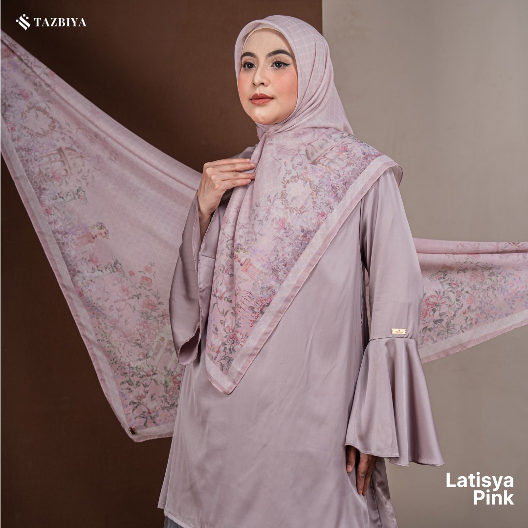 TAZBIYA SCARF - LATISYA SERIES I TAZBIYA HIJAB VOAL MOTIF JAHIT TEPI